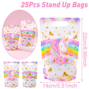 Sacchetti Decorativi 23*15,5cm con Unicorni, Sirene, Animali della Giungla, Fiocchi, Tema Corse, Sacchetti Regalo in Plastica per Caramelle e Frutta Secca - Product Image 5