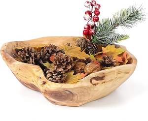 Bol à mélanger rustique <span class=keywords><strong>en</strong></span> <span class=keywords><strong>bois</strong></span> massif sculpté pour comptoir de plats décoratifs bol à fruits bougeoir <span class=keywords><strong>en</strong></span> <span class=keywords><strong>bois</strong></span>-artisanat <span class=keywords><strong>en</strong></span> <span class=keywords><strong>bois</strong></span> artisanal - Product Image 3