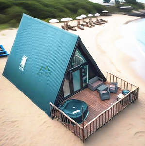 Maison triangulaire moderne préfabriquée en bois et acier, étanche, à énergie solaire, résistante au feu et écologique pour villa et hôtel - Product Image 3