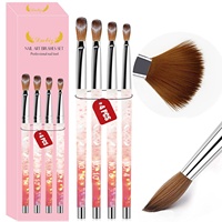 Nouveau design Ensemble de pinceaux pour ongles en acrylique Pinceaux d'application de poudre pour salon et maison