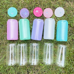 Vente en gros de couvercles en plastique ornés de strass pour canettes en <span class=keywords><strong>verre</strong></span> de 16 oz et 20 oz en forme de bière et pour canettes en <span class=keywords><strong>verre</strong></span> à <span class=keywords><strong>double</strong></span> <span class=keywords><strong>paroi</strong></span> de 12 oz et 15 oz avec silicone - Product Image 5