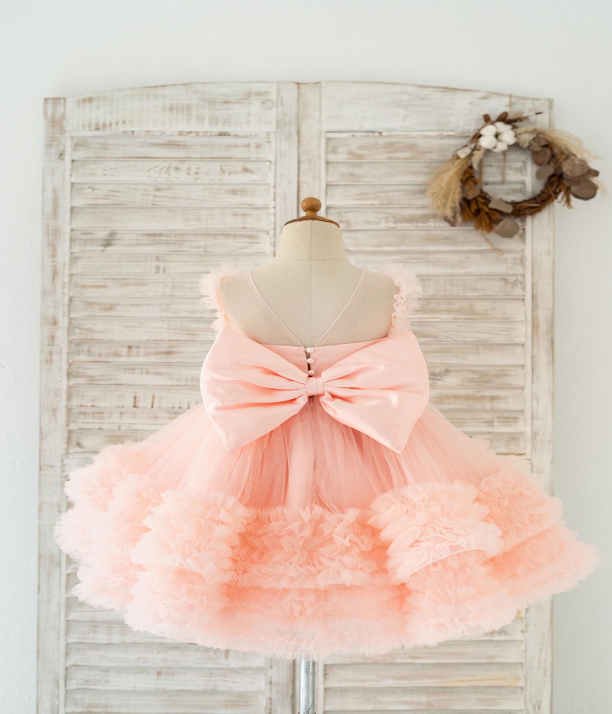 MARRY ME 【SUMMER BABY PERL TULLE】 Elegant Baby Girls Black and White Gradient Pearl Princess
