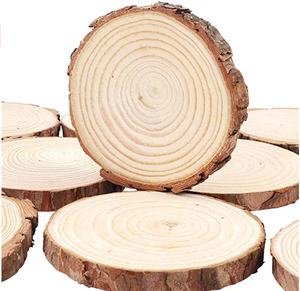 Cerchi rotondi naturali non finiti in <span class=keywords><strong>legno</strong></span> di <span class=keywords><strong>abete</strong></span> artigianato fai-da-te in <span class=keywords><strong>legno</strong></span> tagliati con corteccia - Product Image 1