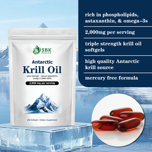 Best Selling Antioxidant Support Natural Krill Oil Softgels Omega 3s Softgels EPA DHA <b>Supplement</b> Non GMO Support Brain Health - Product Image 3