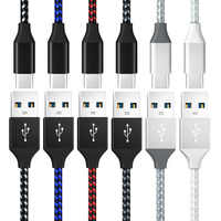 Grosir kabel Data USB pengisian cepat, 1M 2M 3M Usb a 2.0 ke C 5V kabel 2A 60W Tipe C UNTUK iPhone ke Android