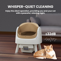 Litière automatique pour chat AS11, structure compacte et peu encombrante, nettoyage silencieux, entrée sécurisée anti-pincement.