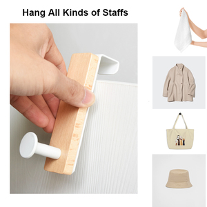 Novità sopra la <span class=keywords><strong>porta</strong></span> a gancio singolo gancio a muro appeso gancio in metallo e legno sopra i <span class=keywords><strong>ganci</strong></span> per armadio da cucina - Product Image 2