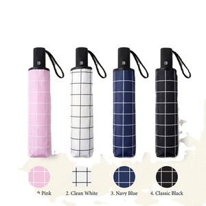 Nouvel Arrivage Parapluie de Pluie Automatique Pliant Personnalisé Minimaliste à Motif Quadrillé, Parapluies en Gros pour Cadeaux Promotionnels - Product Image 1
