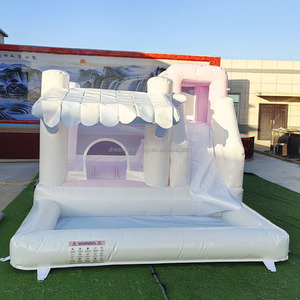 <span class=keywords><strong>Castillo</strong></span> Inflable Blanco de PVC para Bodas, Alquiler Comercial, con Tobogán, Fácil de Instalar, para Alquiler - Product Image 5