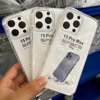 Coque de téléphone transparente en TPU souple de 1.5mm pour iPhone 16 11 Pro Max, couverture de téléphone antichoc transparente, boutons de placage galvanoplastie