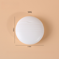 Pot cosmétique sphérique en PE de 50g avec couvercle rabattable intégré, vide, pour crème visage et protection solaire, flacon pour soins de la peau, logo personnalisé