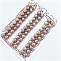 Perles de culture d'eau douce de qualité supérieure, couleur violet foncé, prix d'usine Zhuji, qualité 6A, 8-9 mm, perles bouton pour la fabrication de bijoux