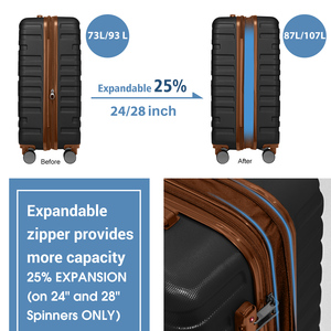 Elegant <strong>Black</strong> Design Luggage Set 6 Pcs ABS Hard Shell <strong>Suitcases</strong> with TSA Locks China Factory High Quality Products for Travel - Product Image 2