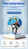 Casque de sécurité pour enfants, motif dinosaure, réglable, demi-casque pour vélo d'équilibre, vélo, roller, garçons et filles