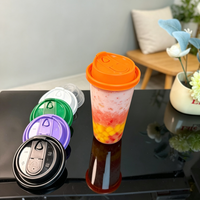 Gobelets en plastique transparent PET en forme de U, personnalisables, 32oz (1000ml), pour thé glacé au citron, avec couvercle et paille, diamètre 90mm, vente en gros