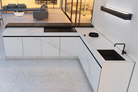 Ensemble de cuisine extérieure personnalisé JOYEDA avec comptoirs en pierre frittée et acier inoxydable pour barbecue et usage en extérieur