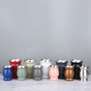 Taza <span class=keywords><strong>mate</strong></span> de acero inoxidable <span class=keywords><strong>mate</strong></span> de doble pared portátil de 4oz con logotipo personalizado con Bombilla para té de Yerba - Product Image 3