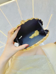 New Spring Cross-border Metal Shiny Hard Box Mini Handbag Closure <b>Long</b> Chain Shoulder Crossbody <b>Bag</b> Tanjing - Product Image 3