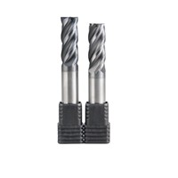 Fraise à bout rond à quatre dents polyvalente en carbure de tungstène monobloc non revêtue pour l'usinage CNC de l'acier inoxydable