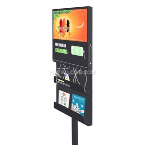 Pantalla Digital Publicitaria de 21.5 Pulgadas con Soporte de Pie, Android, WIFI, CMS en la Nube, Cargador de Teléfono, con Compartimento para Periódicos - Product Image 6