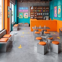 Meubles de salle à manger industriels, chaises et tables de restaurant, tabourets de table en acier inoxydable durables pour café