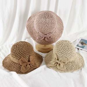 Sombrero de Sol Tipo Bucket Unisex para Adultos, Estilo Veraniego con Lazo, Diseño de Productos de Papel, Ideal para Viajes a la Playa y al Mar - Product Image 4