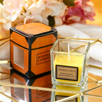 Bocal en verre carré, bougie aromathérapeutique, parfum frais, personnalisable, écologique, vente en gros pour diverses occasions