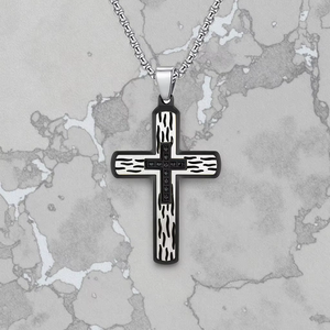Pendentif en forme de croix biseautée tridimensionnelle de la <span class=keywords><strong>série</strong></span> Water Wave Ripple, pendentif pour homme, ornements, pas de revendeurs intermédiaires pour gagner de la différence de prix - Product Image 6
