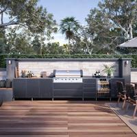 Vente chaude Recycler Cuisine Extérieure Île Cool Couleurs 304 Cuisine Extérieure En Acier Inoxydable pour Cour Arrière Patio Villa
