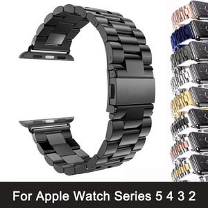 Promoción de Correas de Acero Inoxidable para Apple Watch Series 5 4 3 2, Color Negro, <span class=keywords><strong>40mm</strong></span> 44mm, Adaptador para Correa de iWatch - Product Image 2