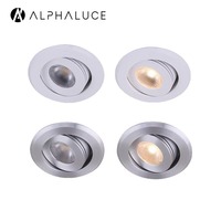 Mini spot LED encastré orientable CCT 3W 1mm 50mm, finition or, pour escalier