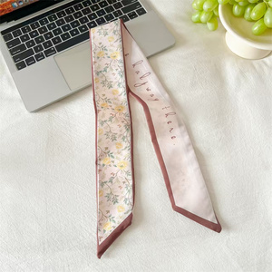 Cinta multifuncional de alta gama con estampado de peonías frescas y dulces, diseño de letras, para cuello, cabello, cintura y como cinta para el cabello y cinturón para mujer - Product Image 3