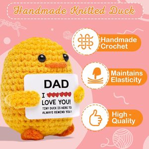 Muñeco de Pato de Ganchillo Hecho a Mano para Apoyo Emocional - Linda Decoración para el Hogar, Regalo de Cumpleaños para Mujeres y Hombres, Estilo de Dibujos Animados Ecológico - Product Image 3