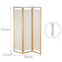 Paravent de confidentialité pliable en bambou moderne personnalisé écran de séparation avec 3 panneaux