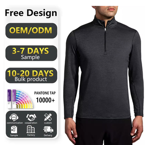 Personnalisé Léger Doux 90% Polyester 10% Spandex Séchage Rapide Respirant Quart Zip Pull Active Wear Sport Sweatshirt - Product Image 1