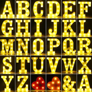 Lampes LED Alphabet 26 Lettres Anglaises Couleurs CMJN Métal Peint 3D AR-12 Personnalisables Écologiques Anniversaire Déclaration de Coeur Demande en Mariage - Product Image 2