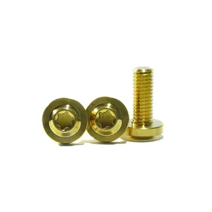 M6 M7 M8 M10 Titanium Disc Head Anodized Cnc Bolts Raw Gr5 Titanium Nuts And Bolts Titanium Bolts For Motorcycle