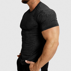 חולצת טי קצרה לגברים לאימוני ריצה וחדר כושר, ייבוש מהיר, צווארון עגול, חולצת טי בהתאמה אישית לחדר כושר - Product Image 4