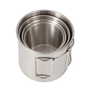 304 Stainless Steel Outdoor Mug With Foldable Handle Lightweight Portable Camping Tea Beer Cup - Product Image 4