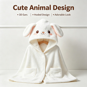 에코 친화적 인 어린이 아기 후드 목욕 가운 랩 타올 슈퍼 흡수성 만화 디자인 아기 목욕 타올 - Product Image 2