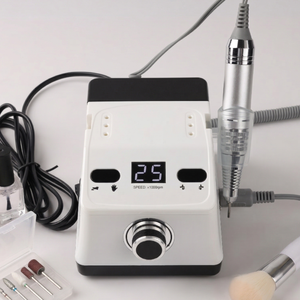 Machine à ongles au design exclusif pour manucure et pédicure avec pédale, lime électrique, outil de manucure, rangement pour embouts de perceuse à ongles pour usage en salon - Product Image 1