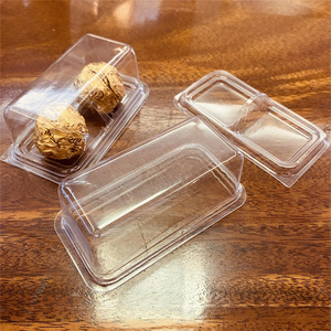 Caja de paquete de chocolate rectangular transparente personalizada de fábrica <span class=keywords><strong>Ferrero</strong></span> transparente 2 compartimentos embalaje de bolas de chocolate - Product Image 1