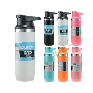 Vente en gros 500ml 17oz double paroi isolation bouteille d'eau sport en plein air portable poudre enduit fiole à vide avec couvercle <span class=keywords><strong>handke</strong></span> - Product Image 1