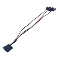 Hub Pemisah Kipas 3 Port, Kabel Kipas Molex 4Pin ke Triple 3/4Pin, Pengaturan Kecepatan Mode Ganda untuk Kipas Pendingin PC Desktop