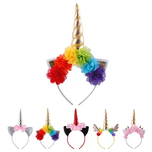 Bambini Unicorn Dei Bambini Della Fascia Del Bambino Corno di Unicorno Cosplay Del Partito Dei Capelli Clip Unicorno Accessori Della Fascia