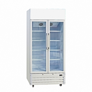 Oumeite 2025 Refrigerador de Bebidas para Supermercado Nova Chegada 488L Cooler Vertical de Duas Portas Resfriamento a Ar Temperatura Única Luz LED - Product Image 4