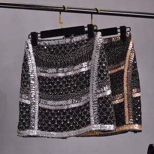 Goddess Fan Chunqiu Skirt 2023 New Heavy Industry Sequin Skirt Beaded Hip Skirt Slim Show Slim