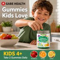 Gommes multivitaminées pour enfants, saveur naturelle de fruits, vitamines et minéraux avec vitamines A, C, D, complexe B, zinc, complément alimentaire pour enfants