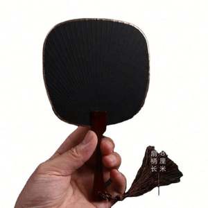 Mini-ventilateur à main en papier blanc, à personnaliser pour la calligraphie et la peinture, avec manche en bambou, à faire soi-même - Product Image 2