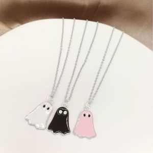 Nuove Collane con Ciondolo Creativo a Forma di Cartone Animato per Donne e Ragazze, Collana Divertente con Fantasma Bianco e Nero, Gioielli da Festa, <span class=keywords><strong>Regali</strong></span> - Product Image 1